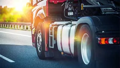 Semi-truck on road