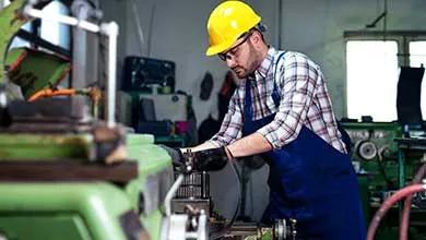 Man working on machinery