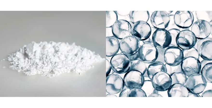powder and glass