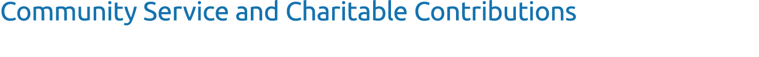 Community Service and Charitable Contributions